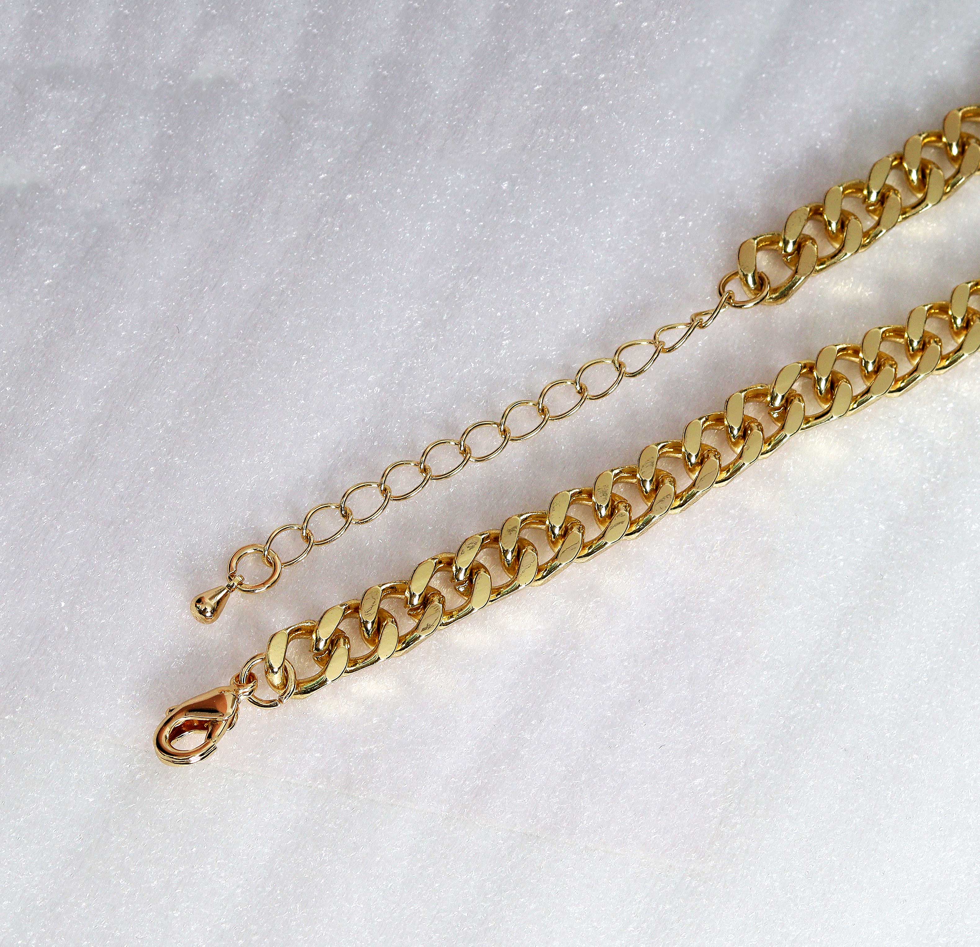 Heart Evil Eye Lock Cuban Chain Necklace Bracelet, sku#EF163