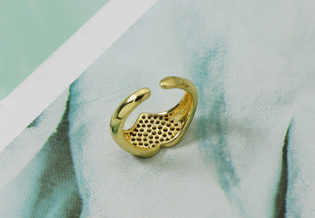 CZ Heart Adjustable Ring, Sku#O90