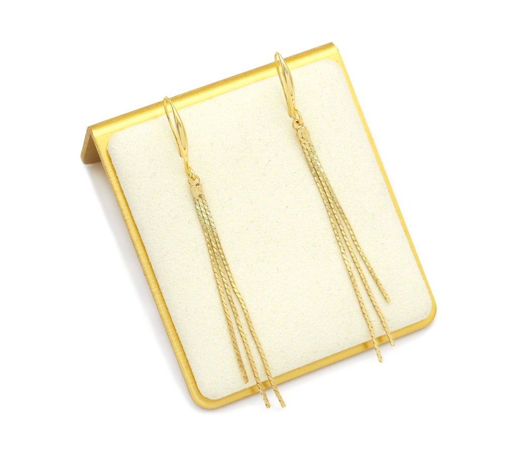 Gold Hook Tassels Earrings, Sku#Y765