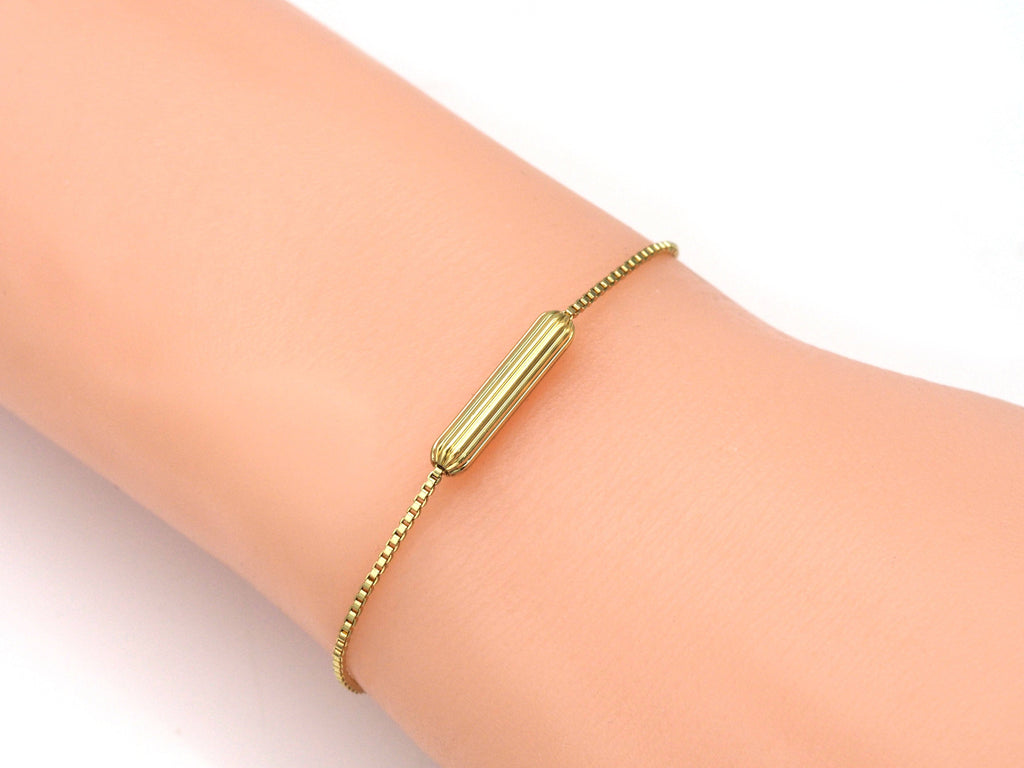 Gold Long Tube Spacer Beads, Sku#Y728