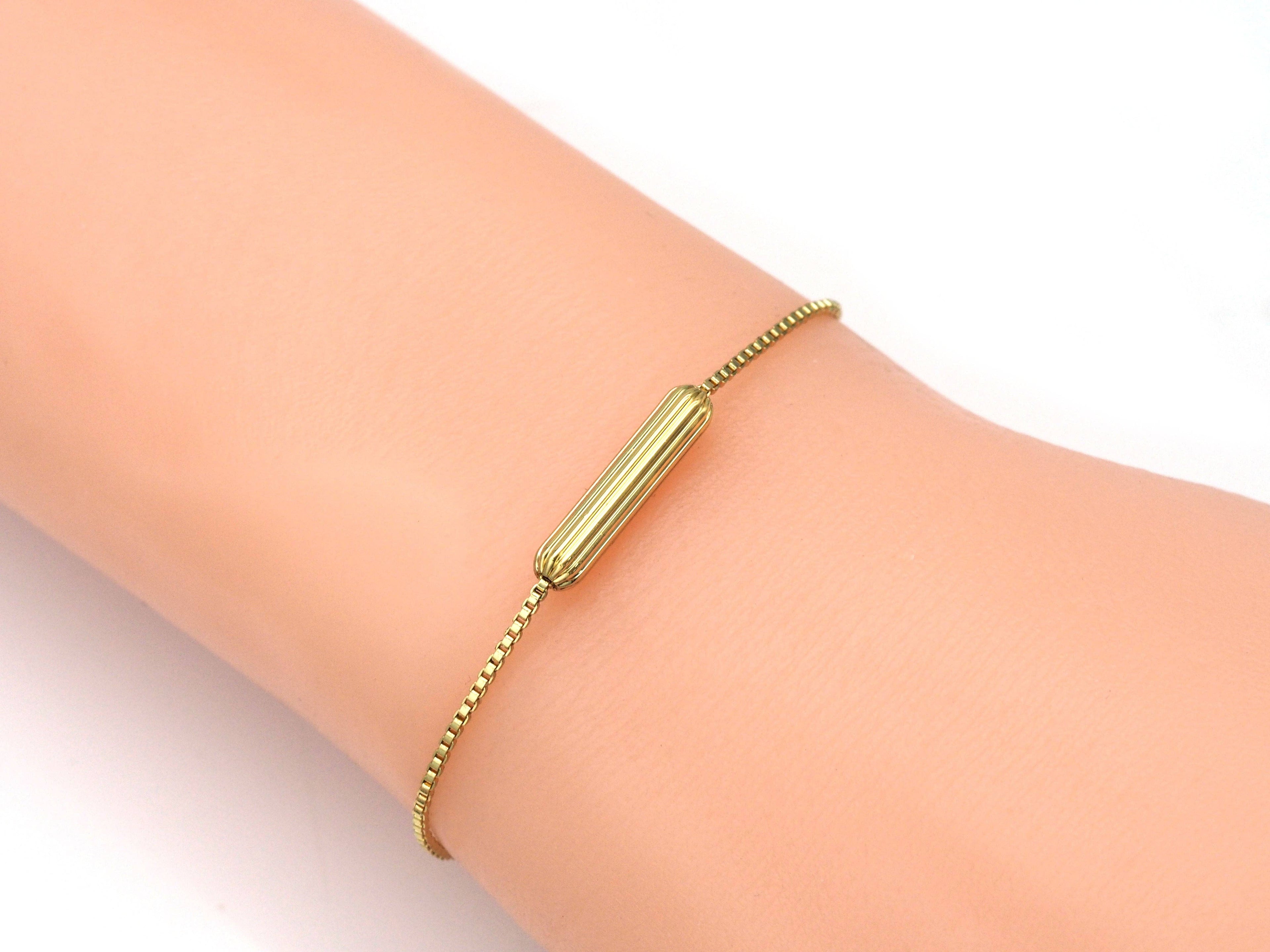 Gold Long Tube Spacer Beads, Sku#Y728