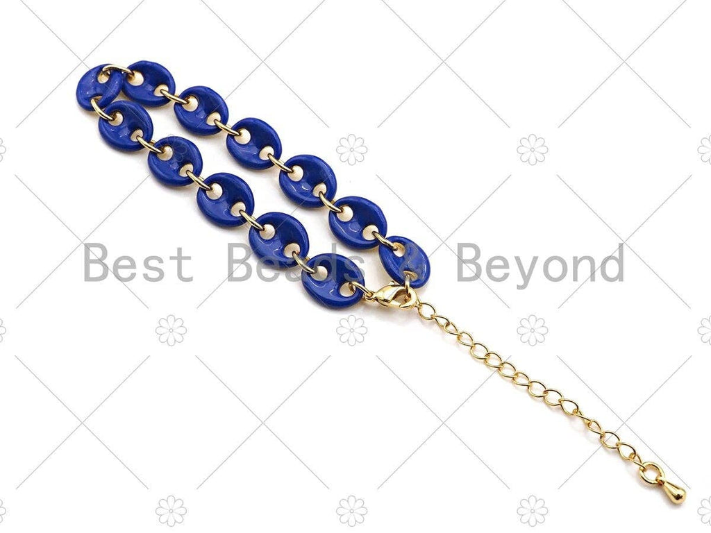 Colorful Enamel Hand Made  Mariner Chain Bracelet