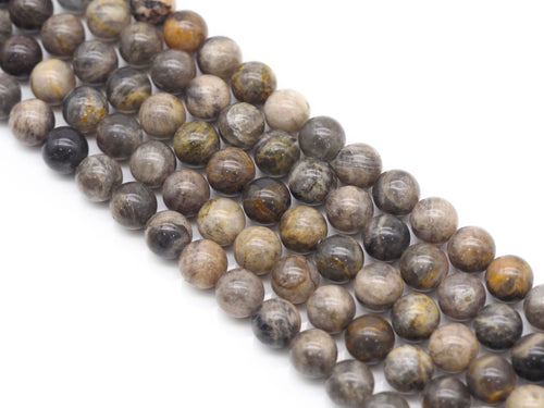 Genuine Black Sunstone Round Smooth Beads, Sku#U1397