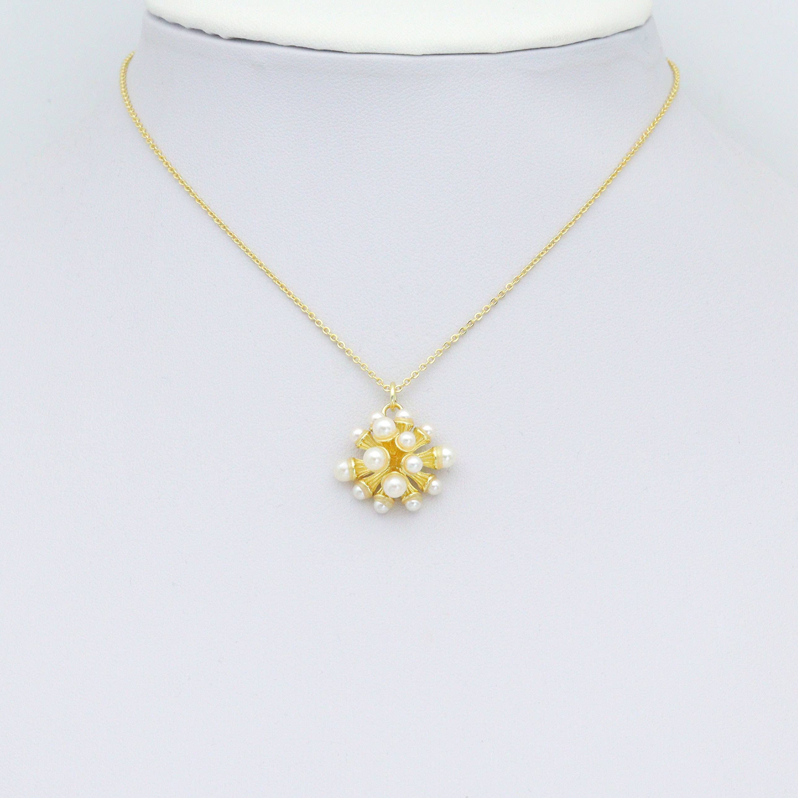 Mother of Pearl Flower Pendant, Sku#Y617