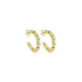 Gold Double Point with Spacer Hoop Earrings, Sku#LX681