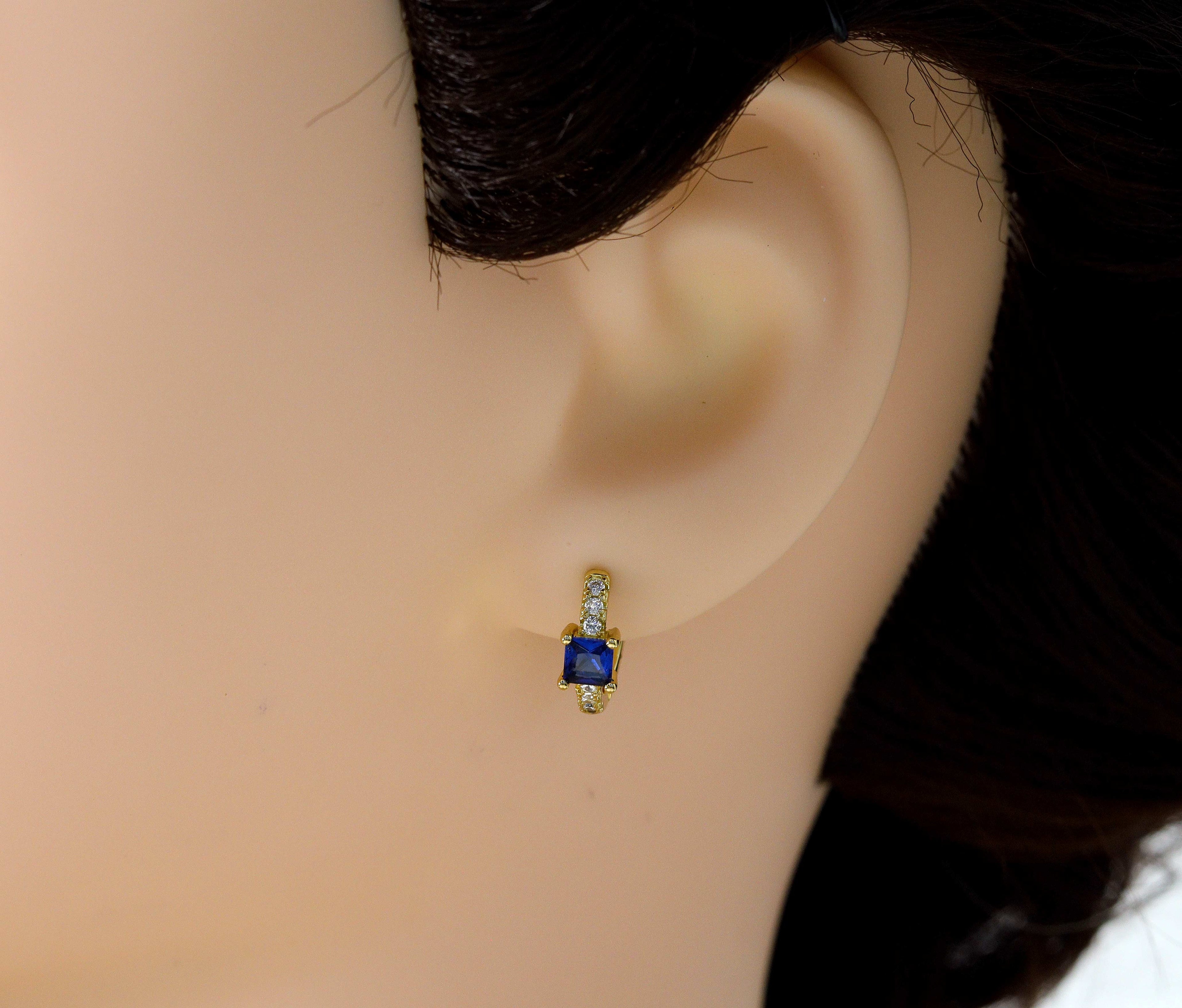 CZ Hoop Earring, Sku#Y616