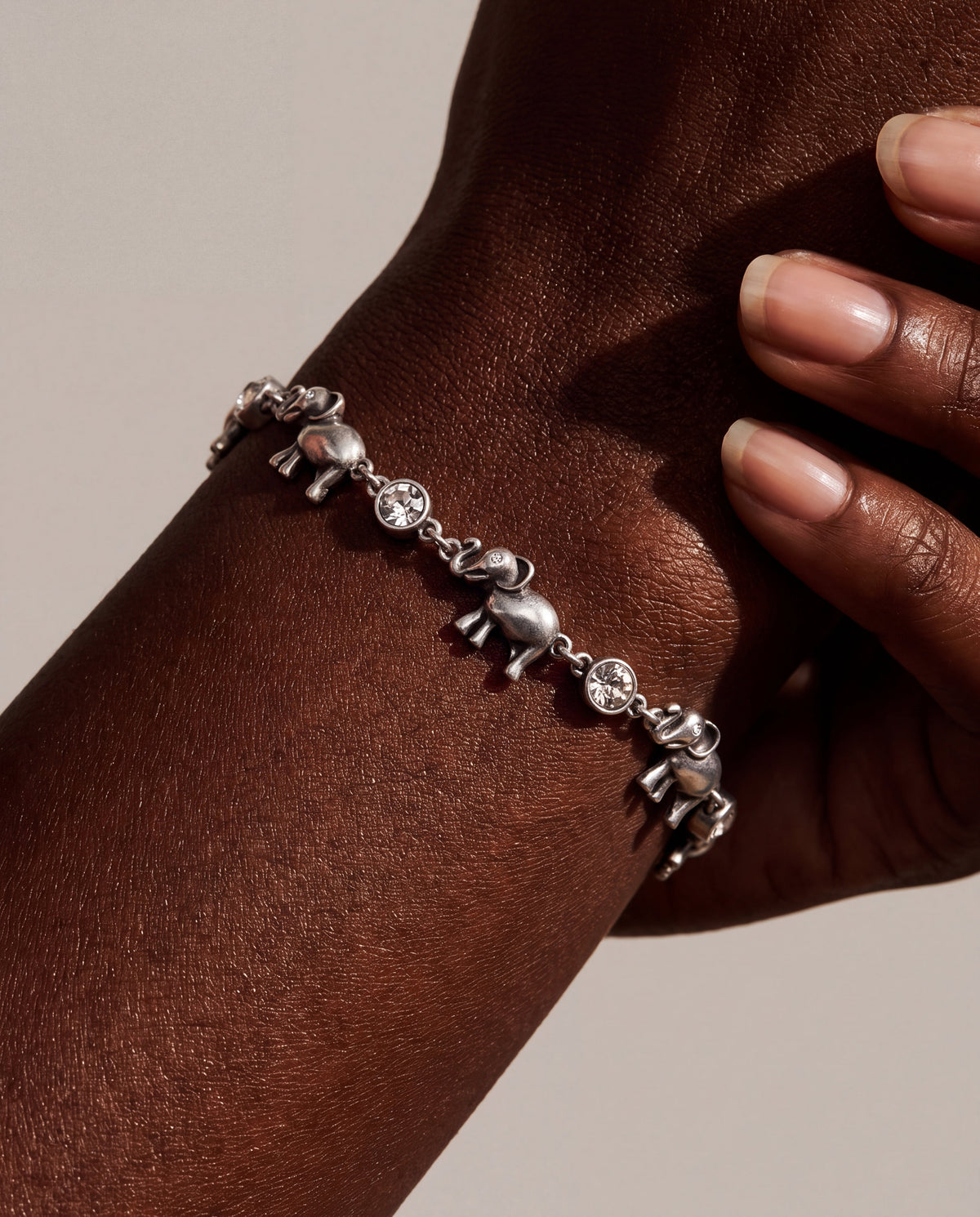 Elephant Crystal Bolo Bracelet