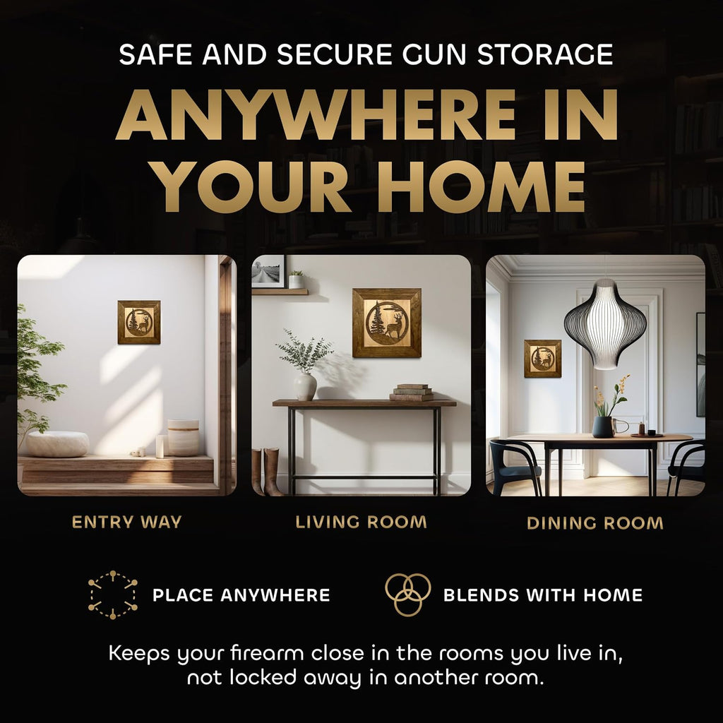 Buck In Nature Gun Safe Shelf - Gun Concealment Furniture - Hidden Gun Safe for Discrete Firearm Storage