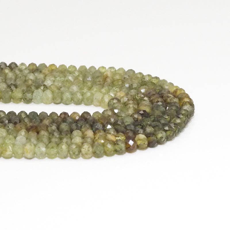 Genuine Green Garnet Rondelle Faceted Beads, 4x6mm, Sku#U1512c