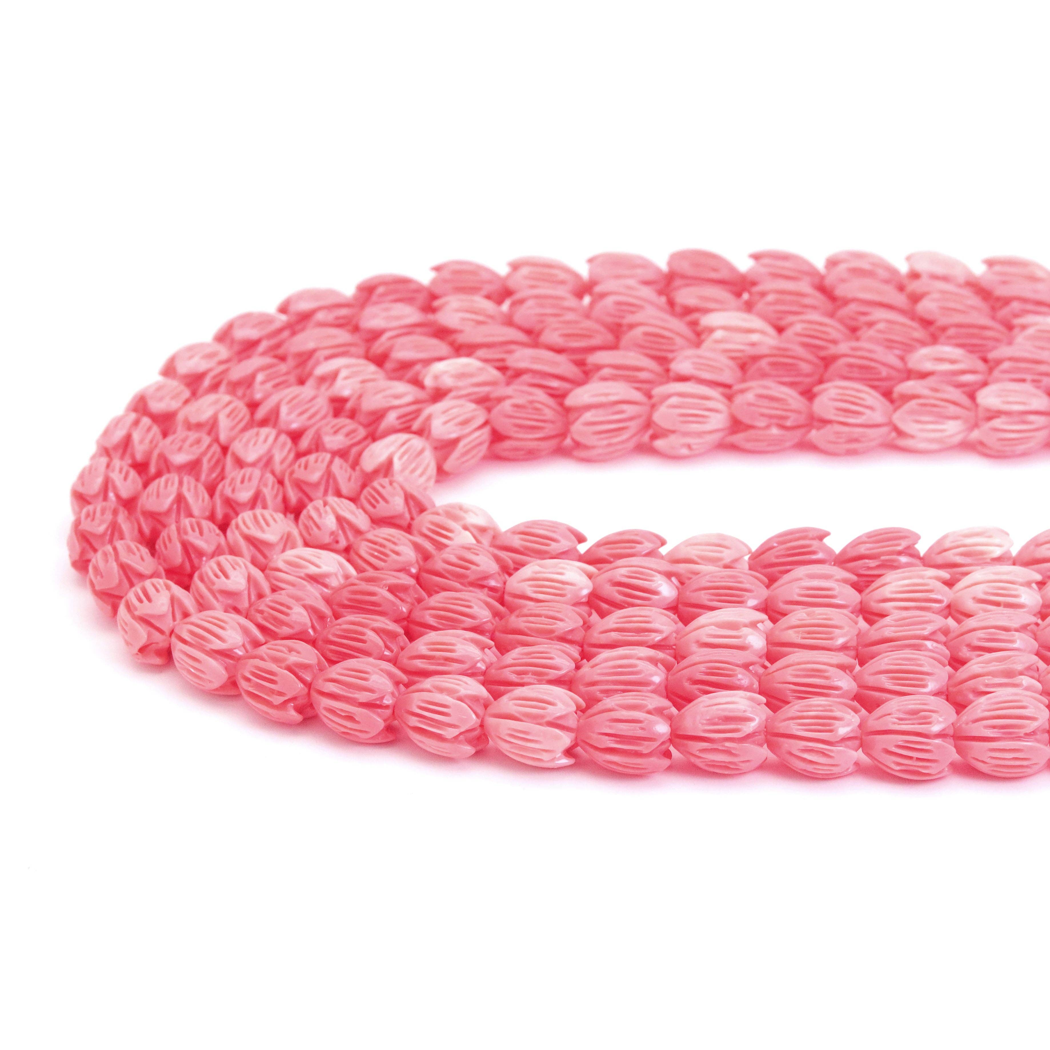 10x12mm / 8x10mm Pink Tulip Jasper Beads, Sku#U2028
