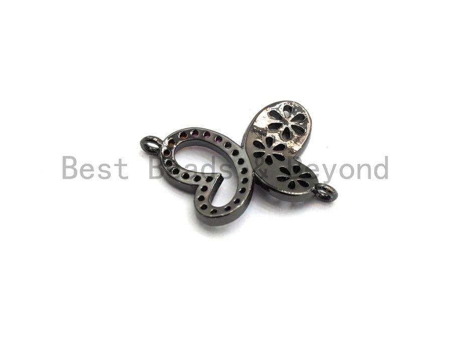 CUTE Colorful CZ Micro Pave Butterfly Connector for Bracelet/Necklace, Link Connector, Spacer Connector, 12x15mm,sku#E421