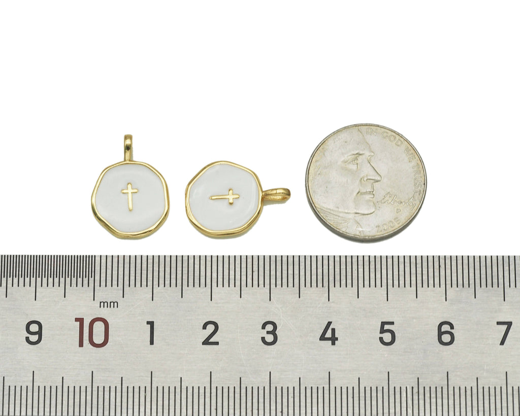 Enamel Cross Charm, Sku#Y608