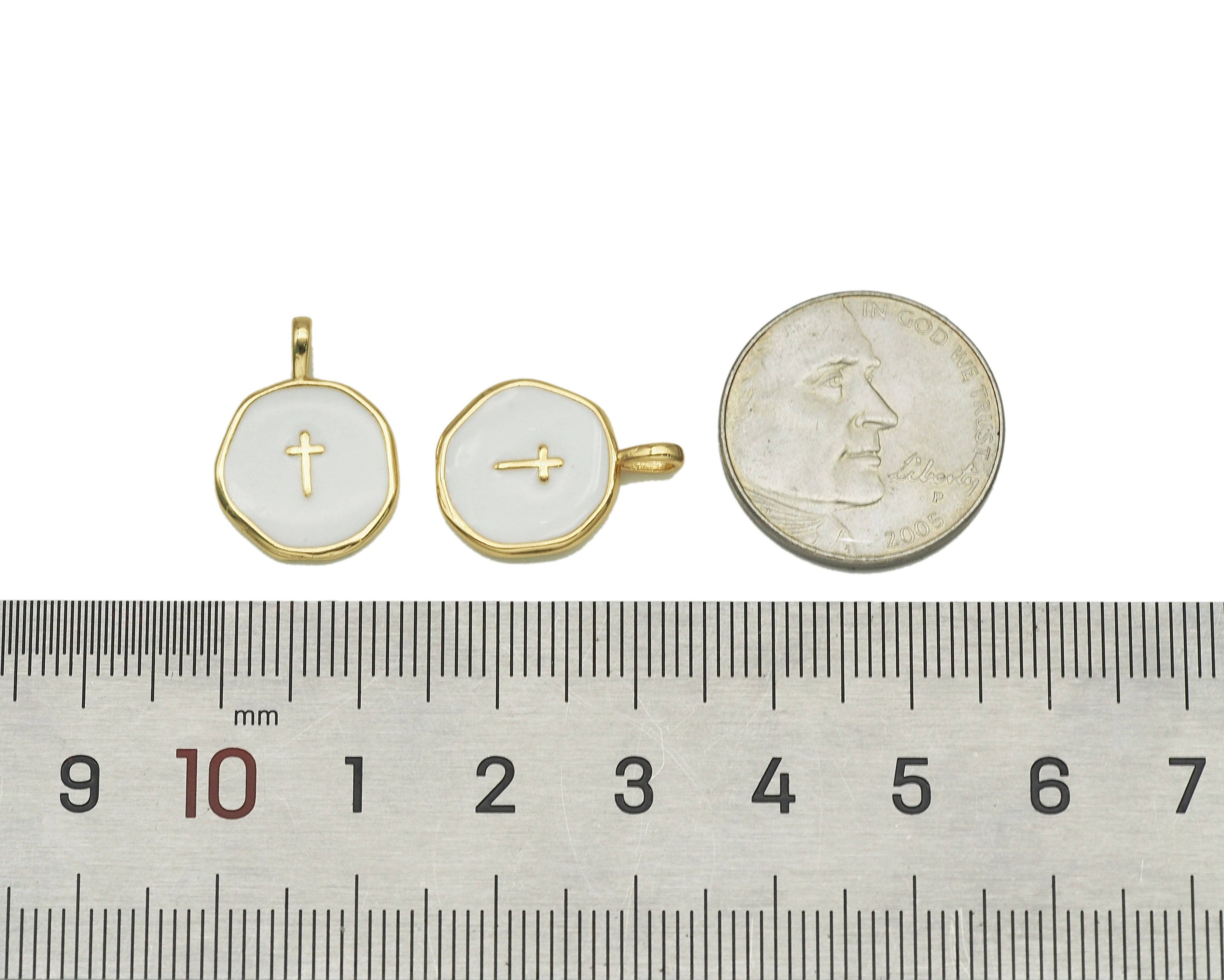 Enamel Cross Charm, Sku#Y608