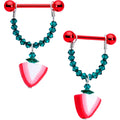 Summer Berry Dangle Nipple Ring Set Created with Crystals