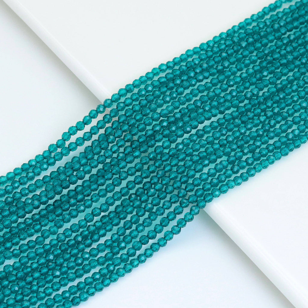 3mm Blue Crystal Round Faceted Beads, Sku#U1864