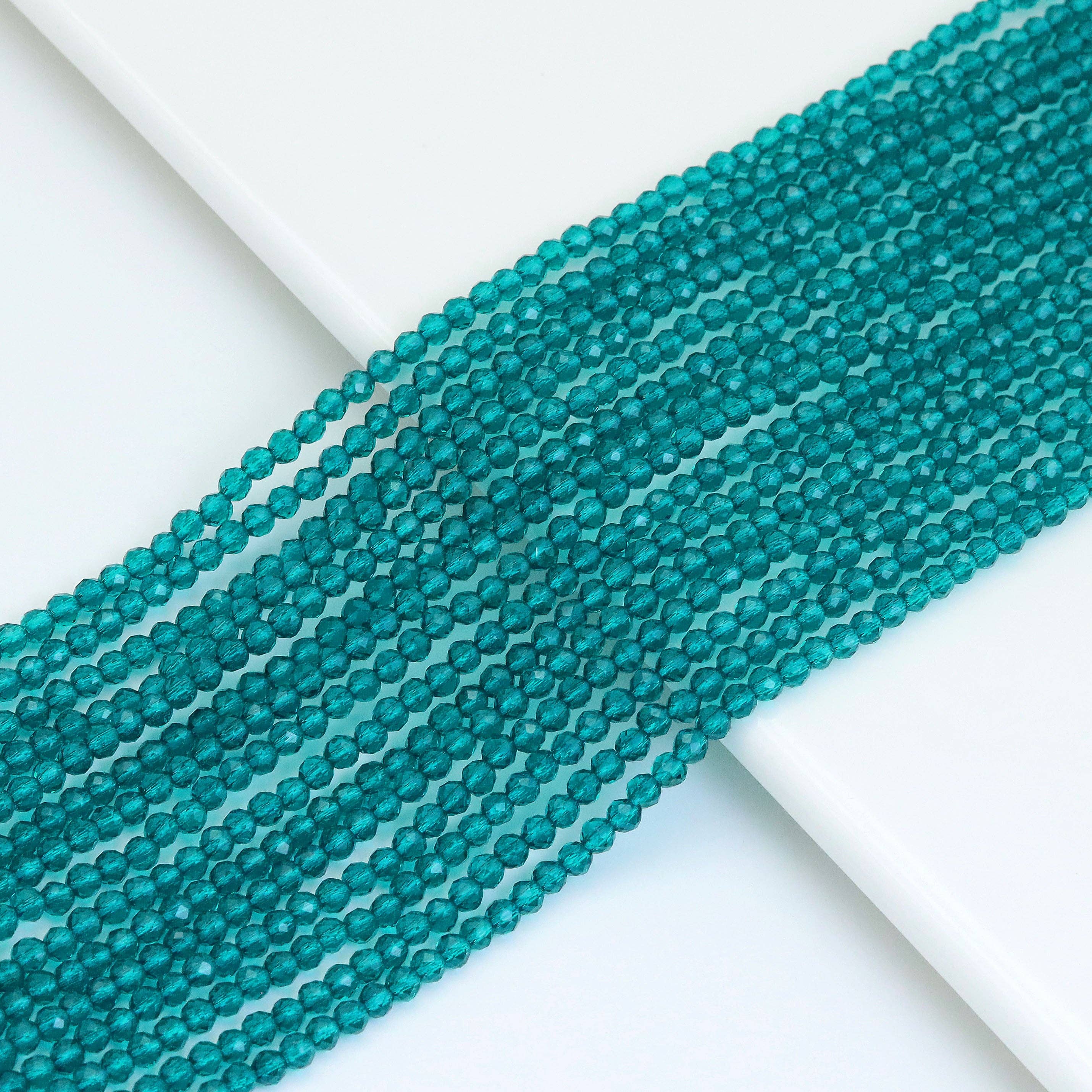3mm Blue Crystal Round Faceted Beads, Sku#U1864