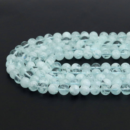 Genuine Blue Picture Quartz Round Smooth Beads, Sku#U1872