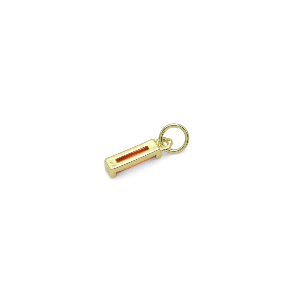 Crystal Gold Rectangle Bar Shape Charm Pendant, Sku#LX704