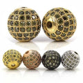 Olive Green CZ Micro Pave Shamballa Ball Beads, 6mm/8mm/10mm/12mm, Round Pave Spacer Beads, Rose Gold/Gold/Silver/Black, sku#308OG