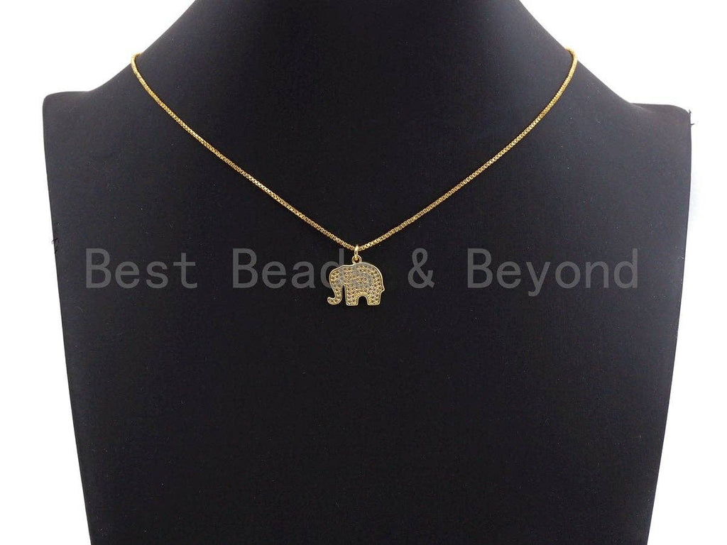 CZ Micro Pave Elephant Shaped Pendant/Charm, Cubic Zirconia Pendant Charm,17x15mm,sku#Z533