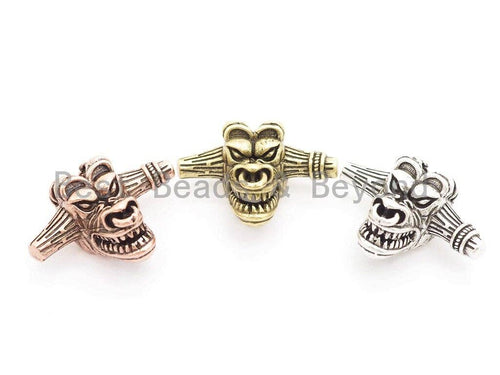Antique Tauren Bead, Bull Evil Skull Bead, Antique skull Charms, Men's Bracelet Beads, 29mm, 1pc, sku#Y133