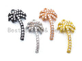 9x18mm CZ Micro Pave Palm Tree Charm, Pave palm tree charm pendant, Gold Rose Gold Silver Black Pave Palm tree Charm, 1pc/2/5pcs sku#B21