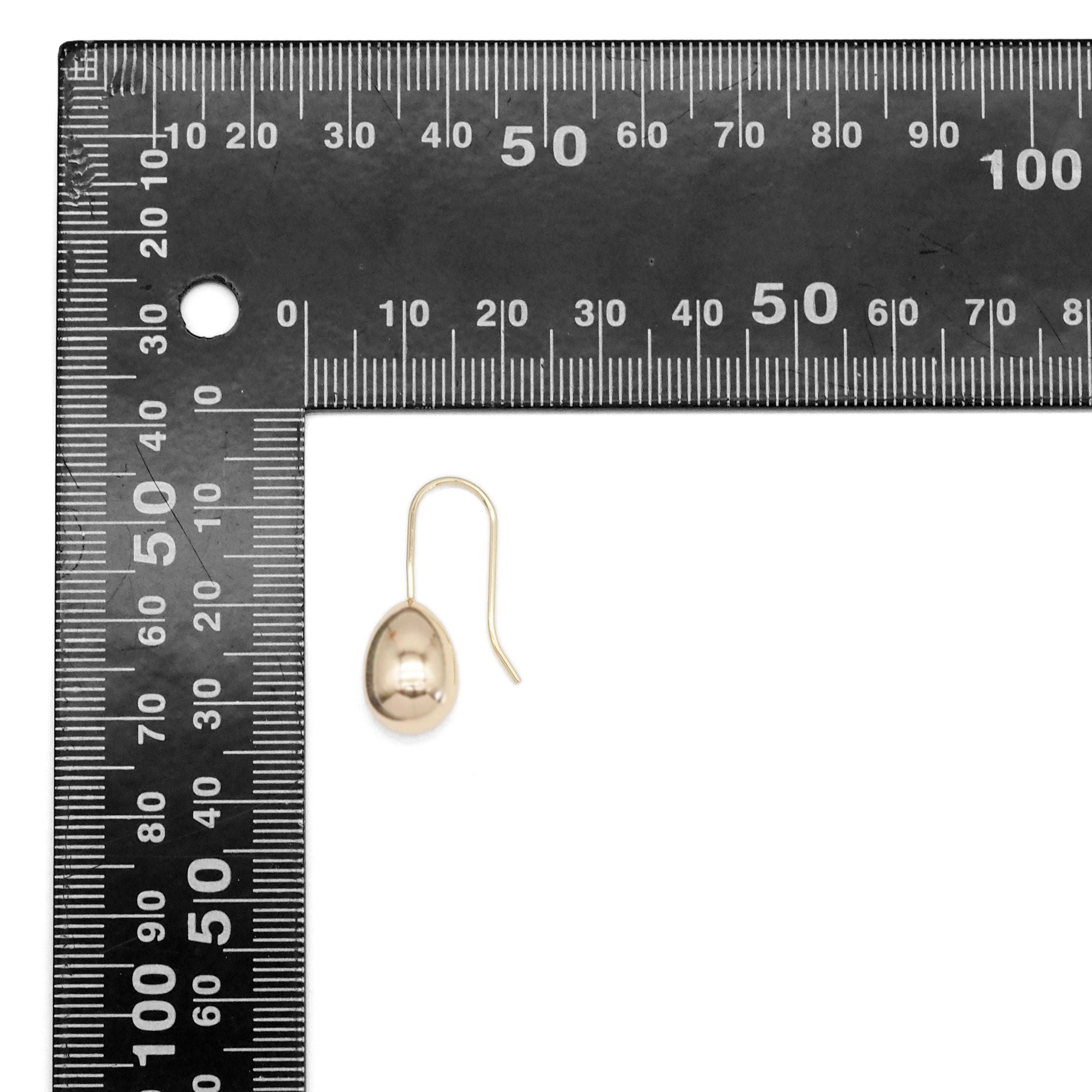 Gold Egg Shape Dangle Earrings, Sku#ZX142