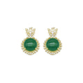 Large Green Jade CZ Butterfly Pendant, Sku#LX345