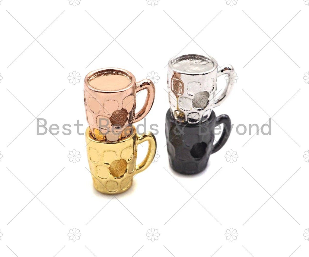 High Polished Coffee Cup Big Hole Spacer Beads, Gold/Silver/Rose Gold/Gunmetal Cup Spacer Beads, Men's Bracelet Charm, 11x9mm,Sku#Y425