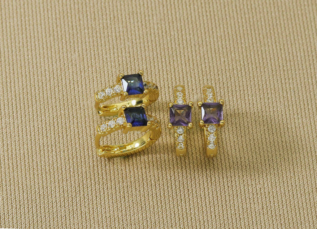 CZ Hoop Earring, Sku#Y616
