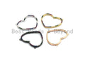 Rainbow Color CZ Micro Pave Large Heart Pendant, Cubic Zirconia Pave Pendant/Connector, Fashion Jewelry Findings, 27x31mm,sku#F655