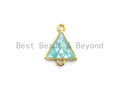 100% Natural Aqua Blue Shell Triangle Connector with Gold/Silver Finish, Blue Shell Connector, Natural Shell Beads, 11x14mm,SKU#Z269