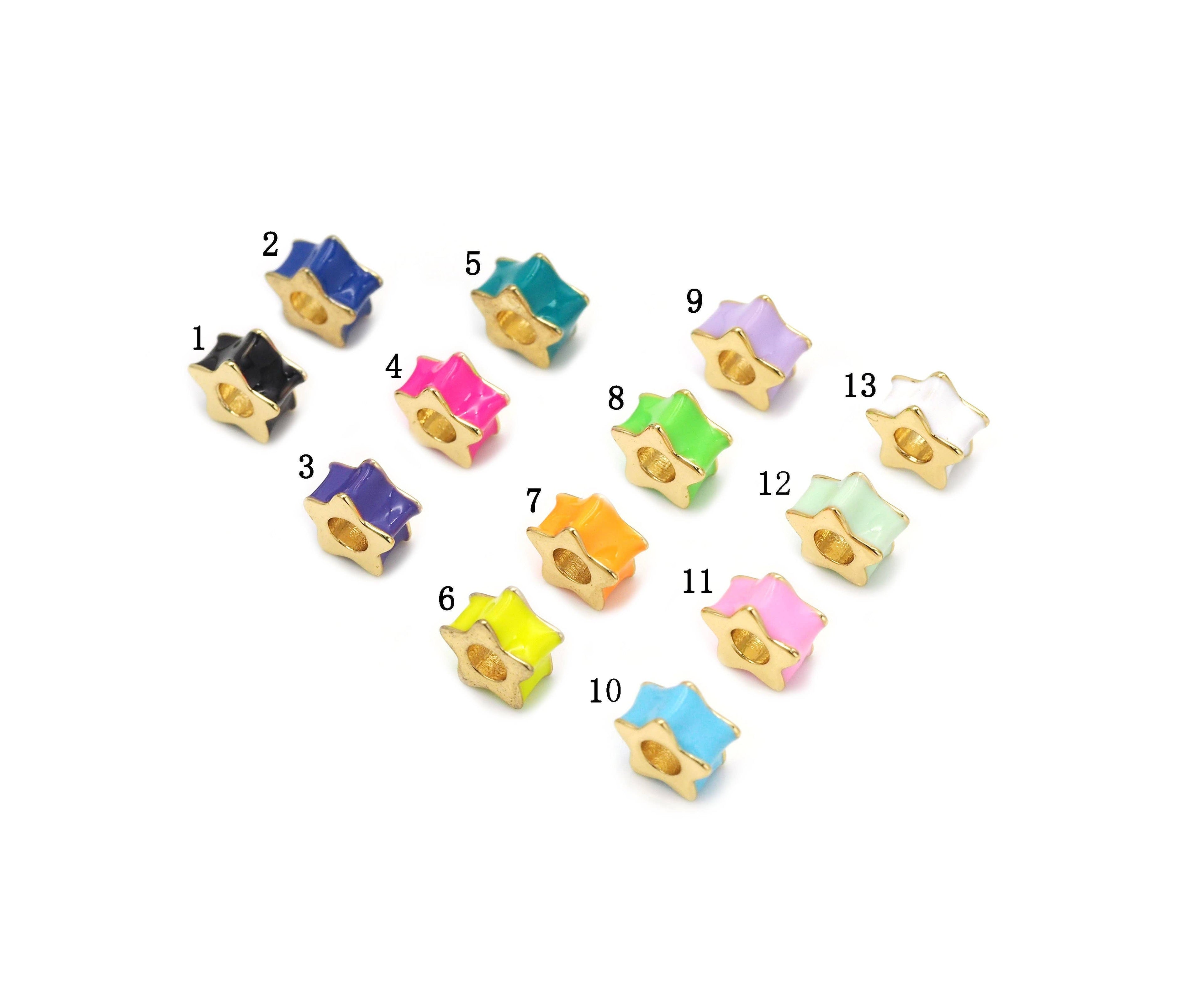 Enamel Five Point Star Beads, Sku#G433