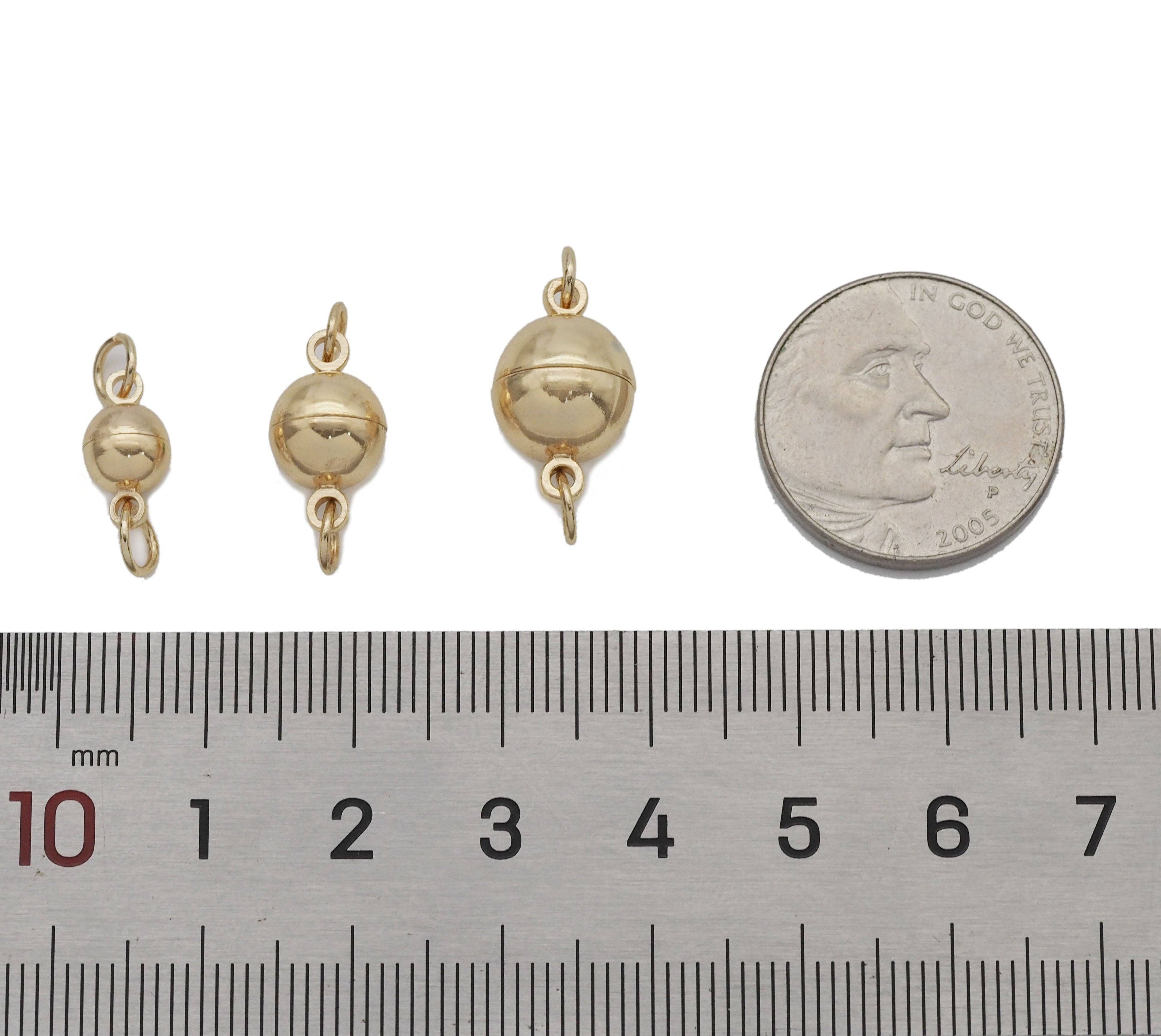 Gold Round Ball Magnetic Clasp, Sku#ZX116