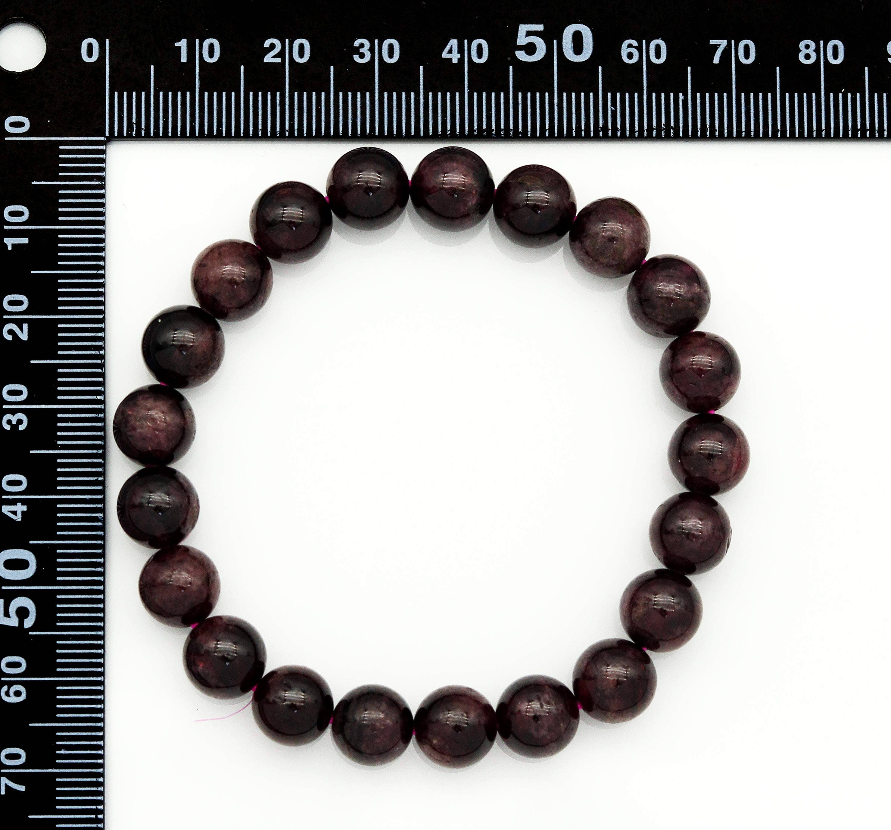 Genuine Garnet Round Smooth Stretchy Bracelet, Sku#EF156