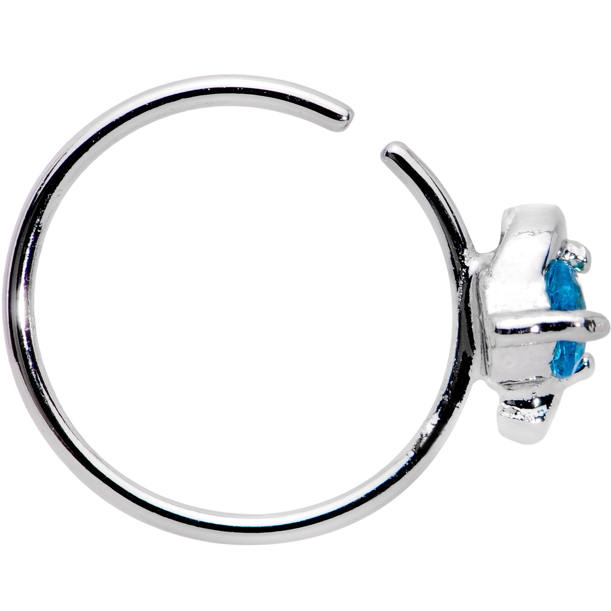 20G 3/8 Aqua Gem Sassy Seamless Circular Ring