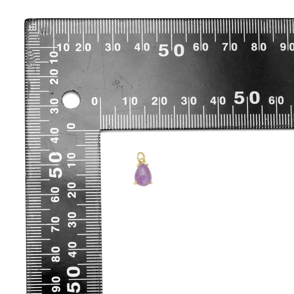 Natural Amethyst Pink Amethyst Teardrop Gemstone Pendant Charm, Sku#Y938