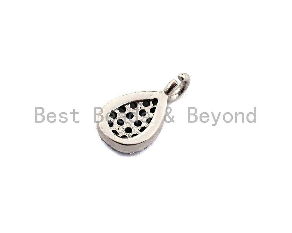 Turquoise CZ Micro Pave Teardrop Shaped Pendant/Charm, Cubic Zirconia Pendant Charm,5x10mm,sku#Z547