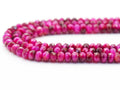 Natural Quality Fuchsia Tiger Eye Rondelle Faceted Beads, Sku#UA293
