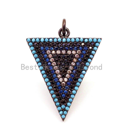 CZ Micro Pave Triangle Pendant/Charm, Bracelet Necklace Cubic Zirconia Pendant Charm, sku#F26