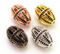 CZ Micro Pave Oval Cage Spacer Beads for Bracelet/Necklace, Black Cubic Zirconia Beads Pave, Men's Jewelry Making, 17x12mm,sku#G57