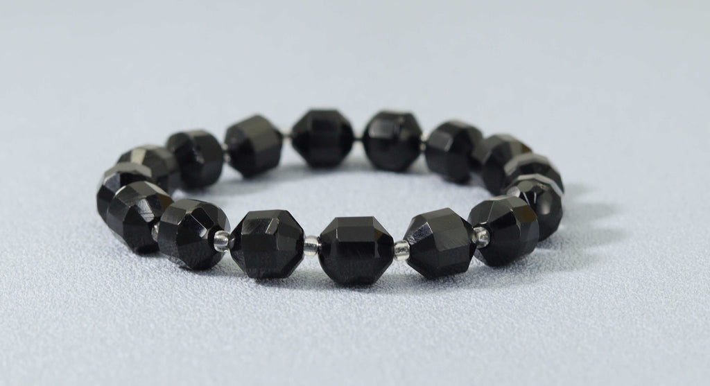 Black Onyx Double Point Stretchy Bracelet, Sku#EF105