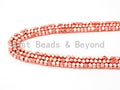 Natural Rose Gold Copper Color Hexagon Shape Beads, 2mm Tiny Rose Gold Sparkly Beads, 15.5" Full Strand, SKU#S27
