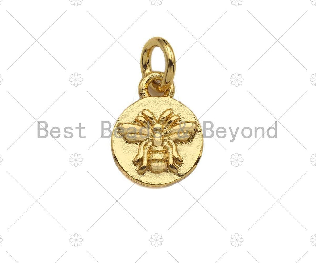 Gold Embossment Insect On Round Coin Charms, Dainty Charms,SKU#Z1162