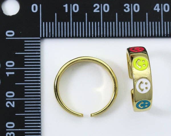 Enamel Smiley Face Band Ring,LD152
