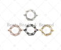 Cute Baguette Clear CZ Micro Pave Round Ring Connector, O Ring Link Connector, Spacer Connector, 8x10mm,sku#Y291
