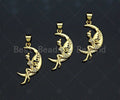 CZ Micro Pave Angel On Cresent Moon Shape Pendant, sku#F1235C