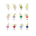 Colorful CZ Celestial Star Charm, Mini Star Charm, Sku#LX525
