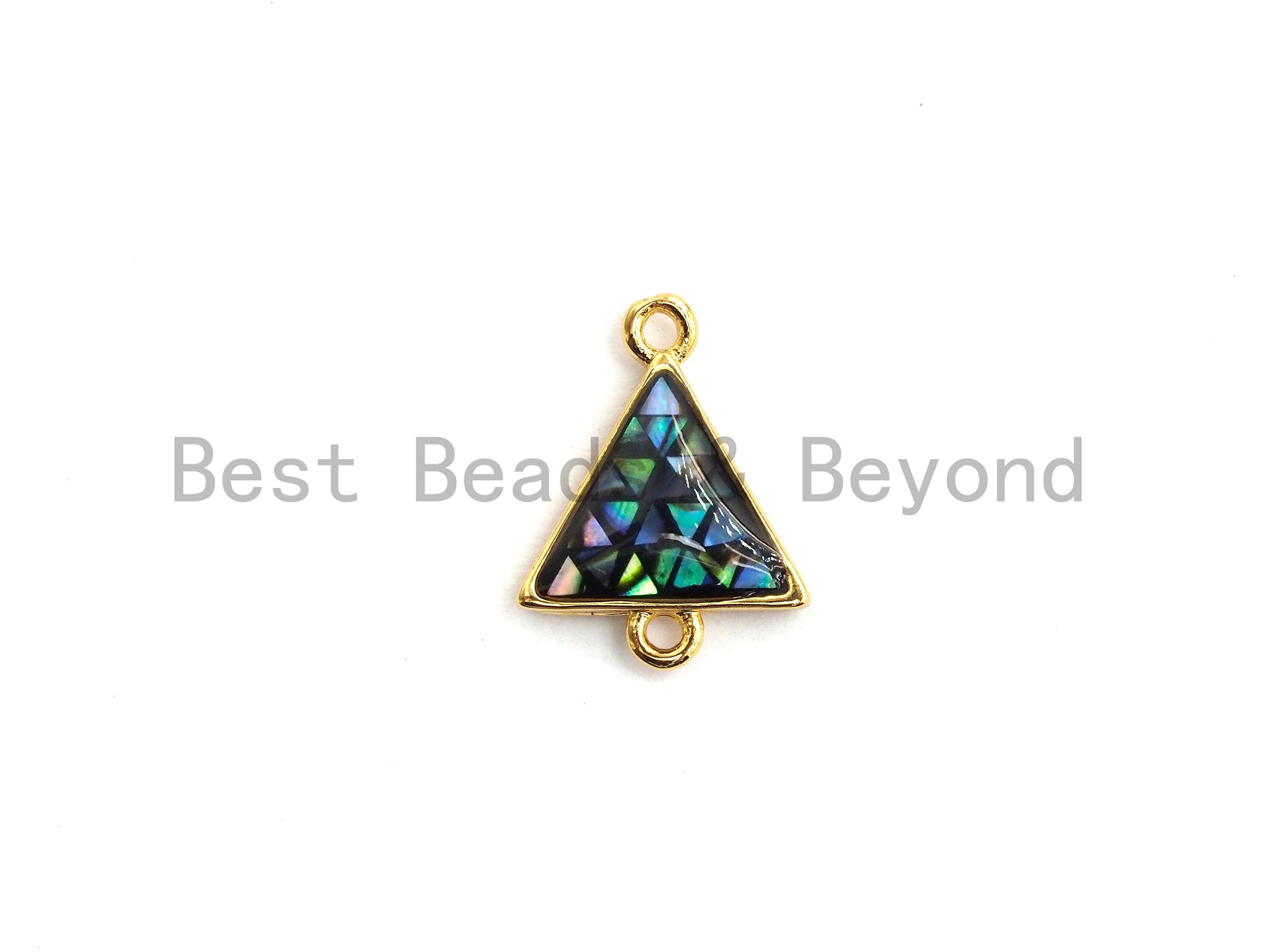 100% Natural Abalone Shell Triangle Connector, Abalone Shell Charm, Shell Connector for Earrings Bracelets Necklace Making, 11x14mm,SKU#Z271