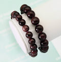 Genuine Garnet Round Smooth Stretchy Bracelet, Sku#EF156